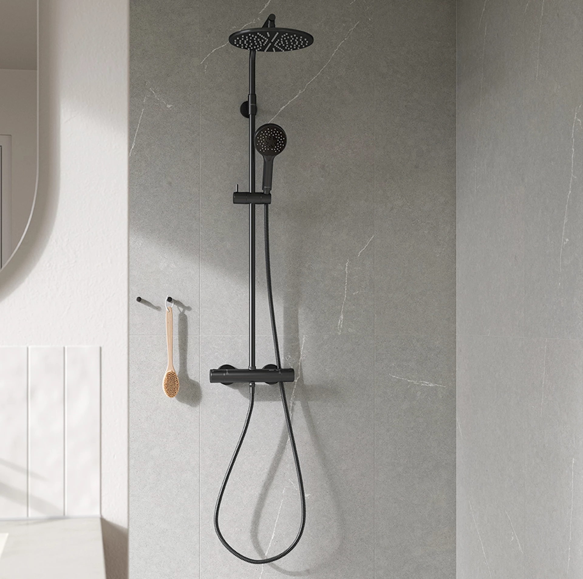 NRF4450729 - Silhouet takdusjsett, børstet grafitt - 