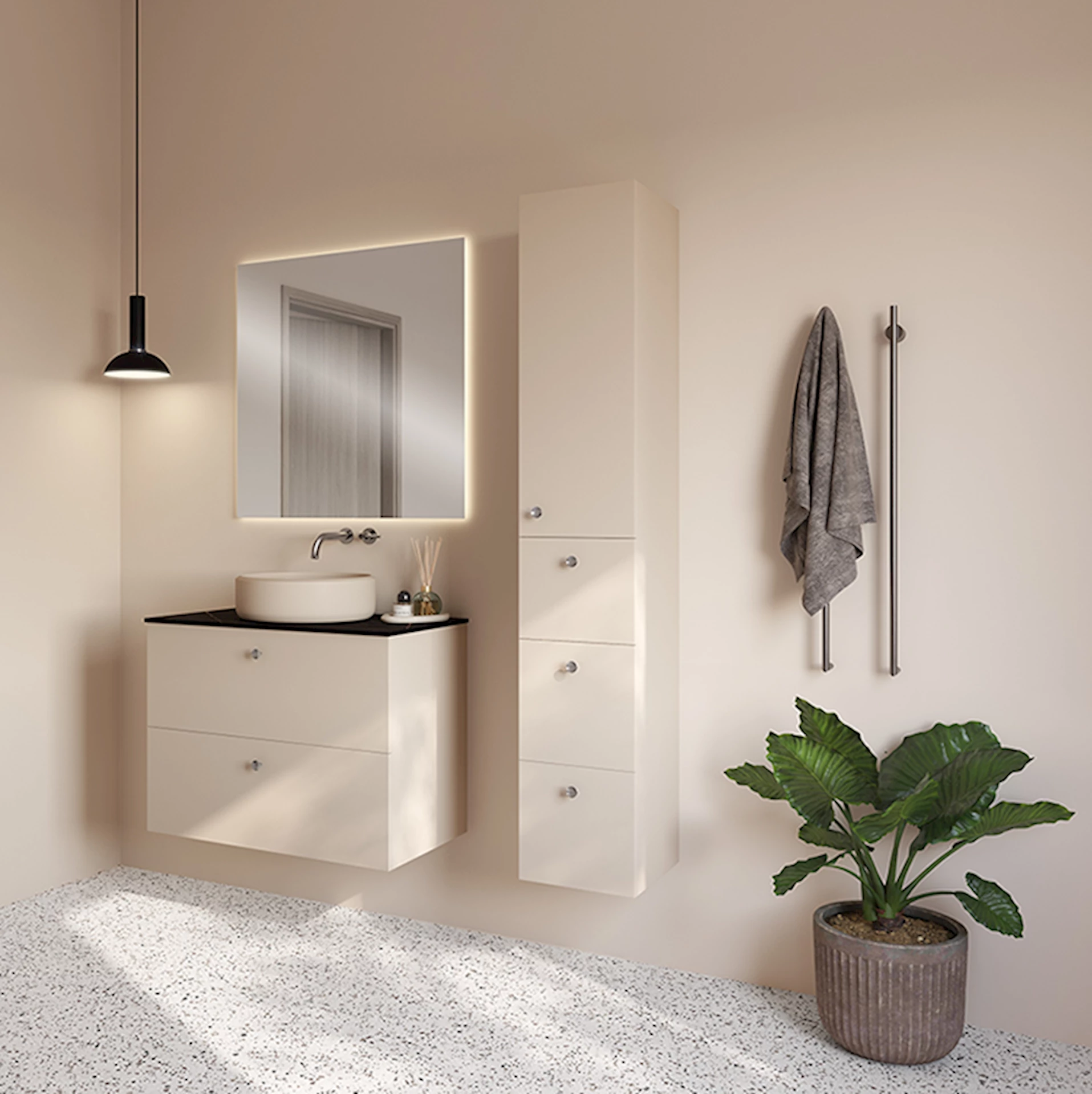 VB56037H - Variant46 Beige med høyskap - 